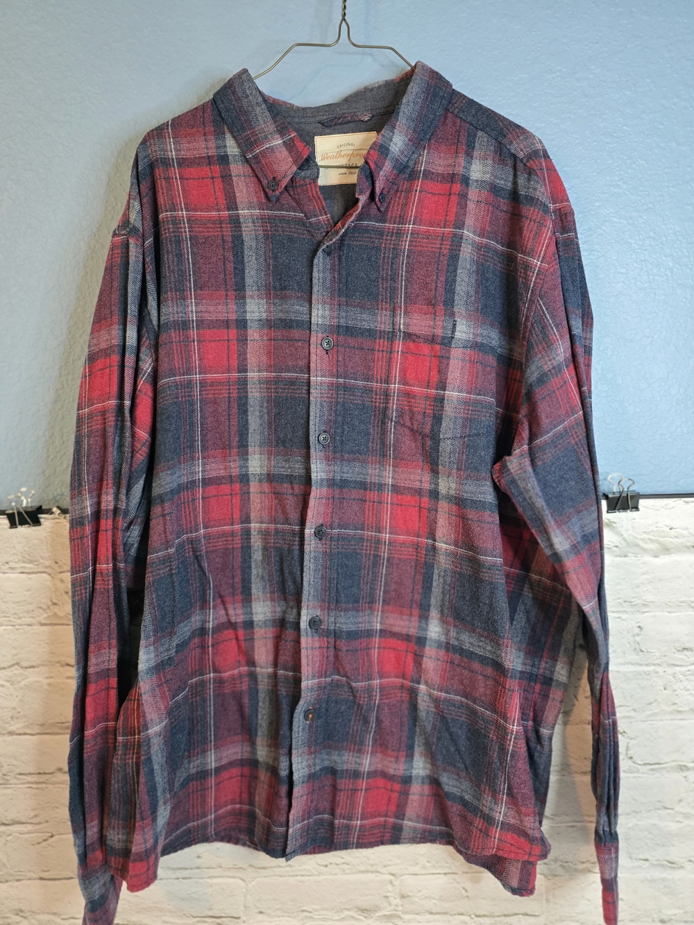 Weatherproof Red & Blue Plaid Button-Down Shirt - Men's